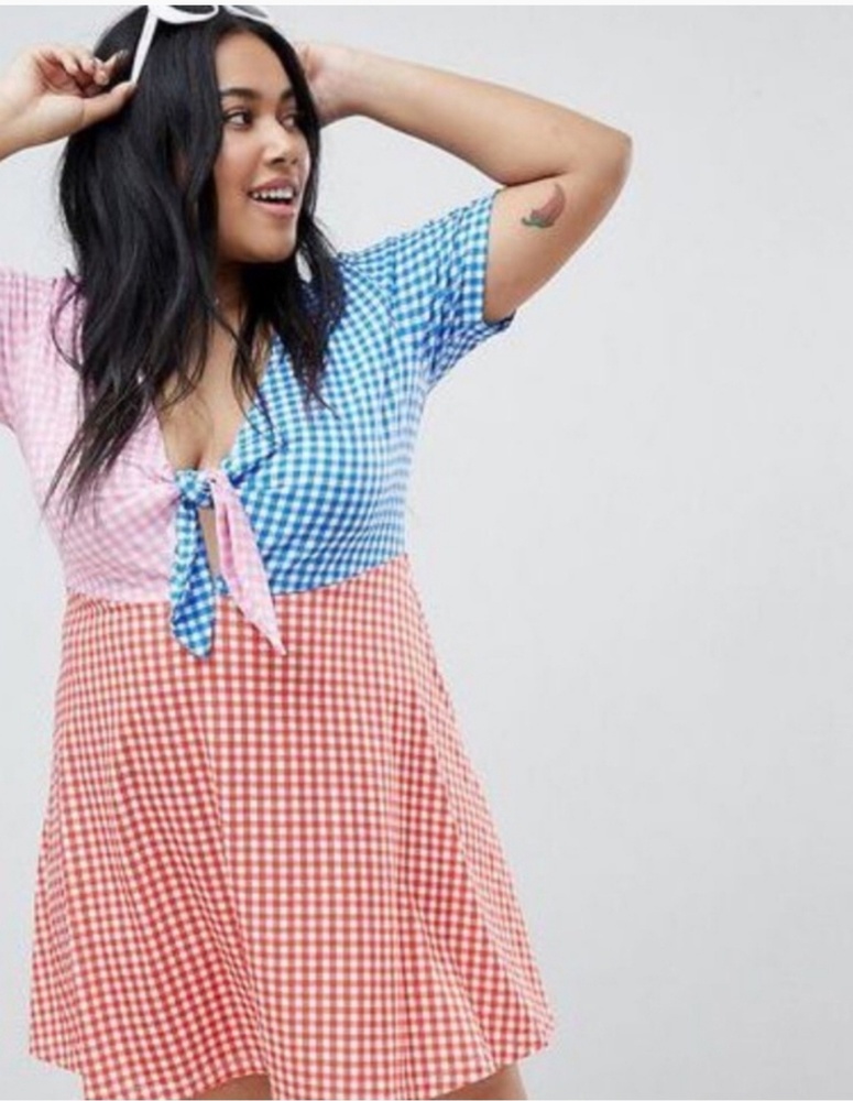 Asos curve size 14 gingham print dress